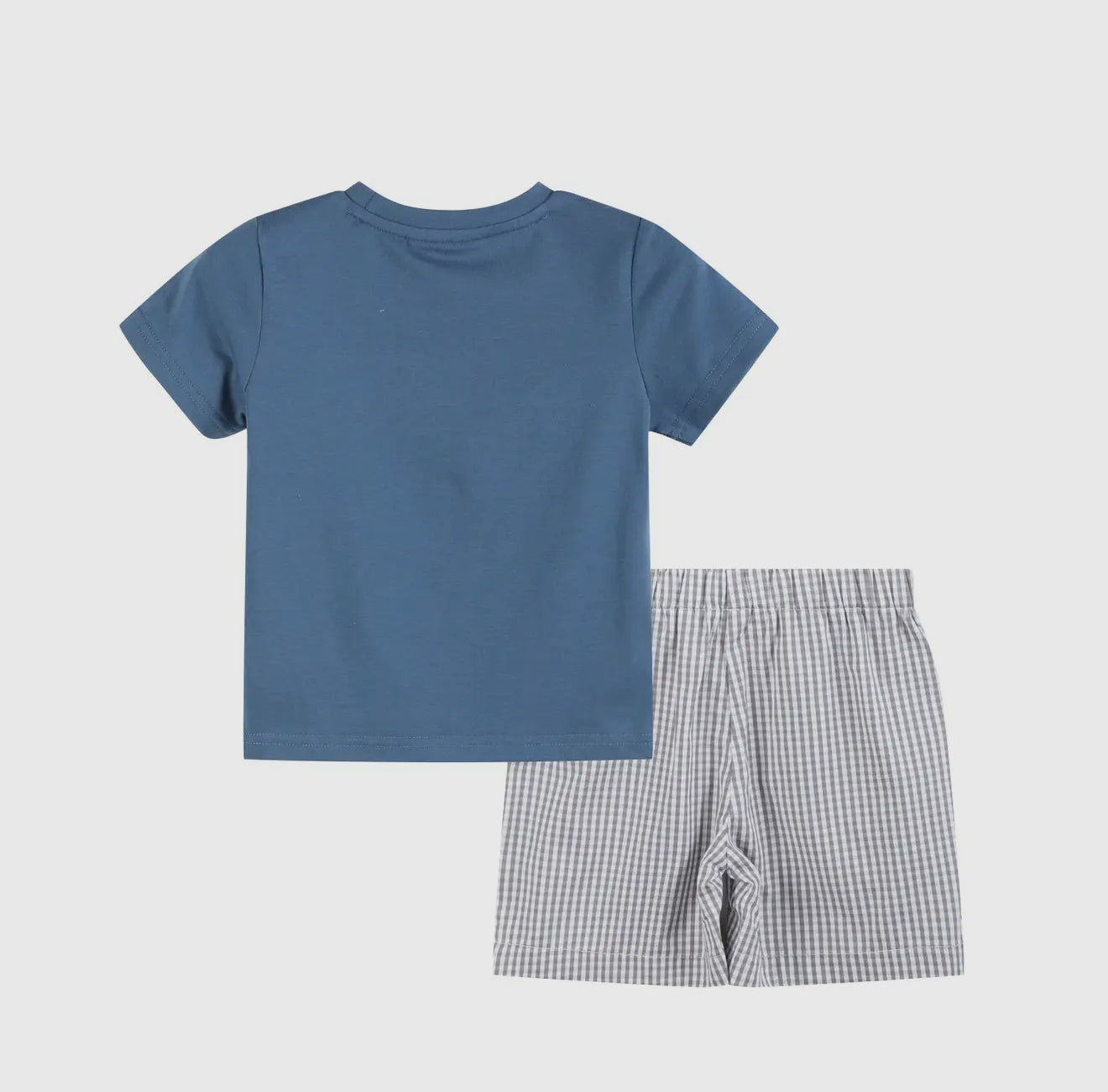 Blue Tractor Smocked Set