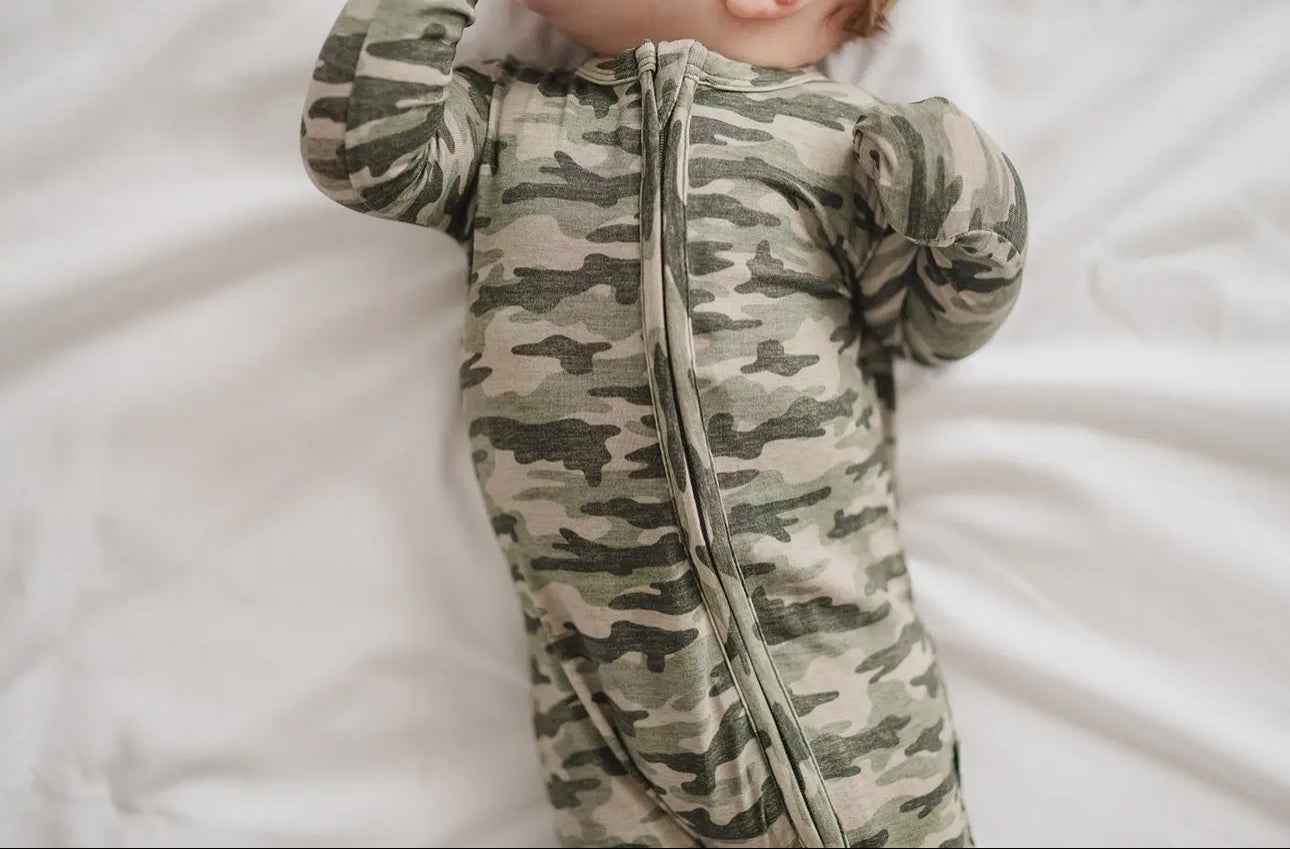 Camo Bamboo Zipper PJ Sleeper