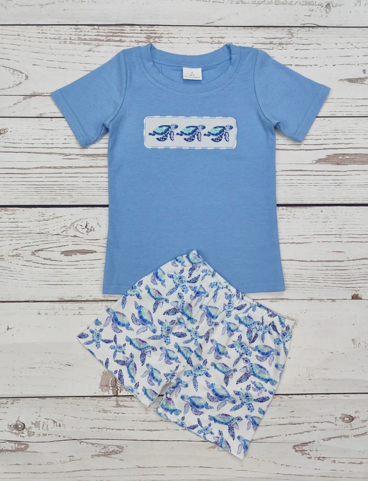Turtle Applique Short Set