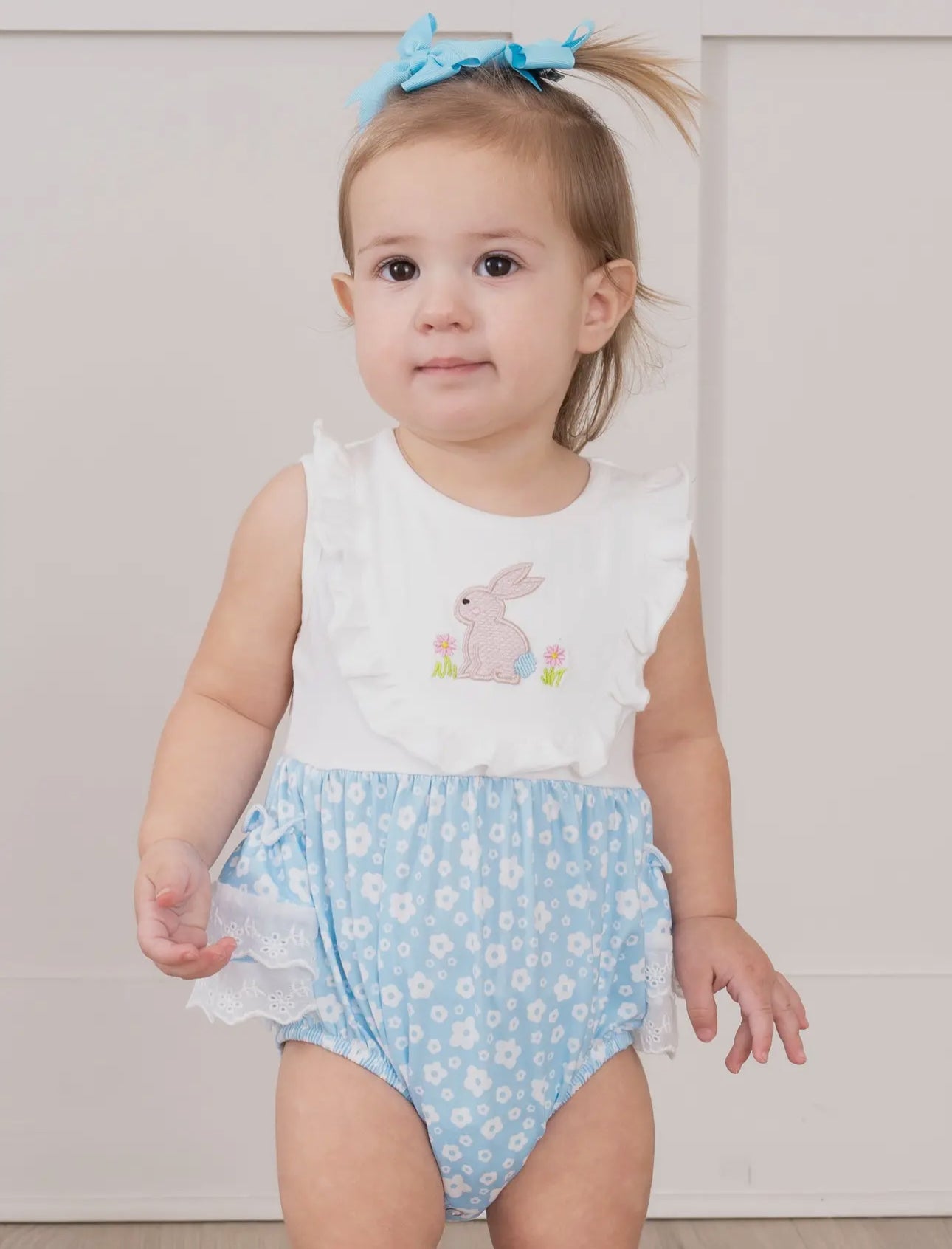 Blue Poppy Bunny Lace Ruffle Bubble