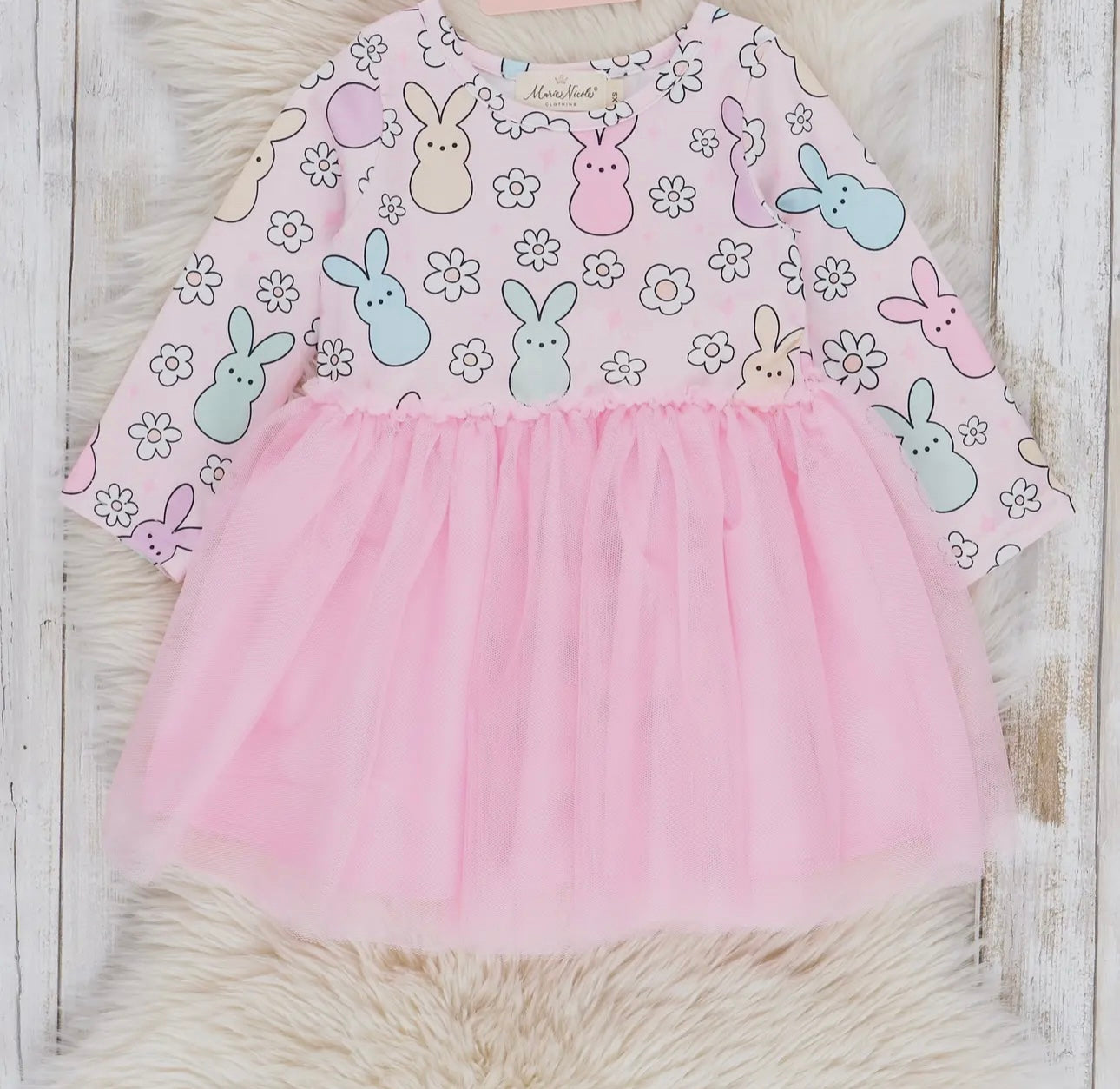 Pink Bunnies Tulle Dress