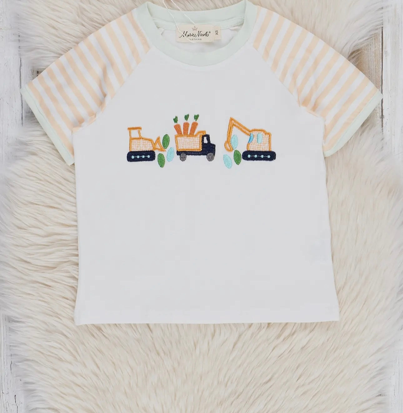 Striped Easter Construction Raglan Shirt