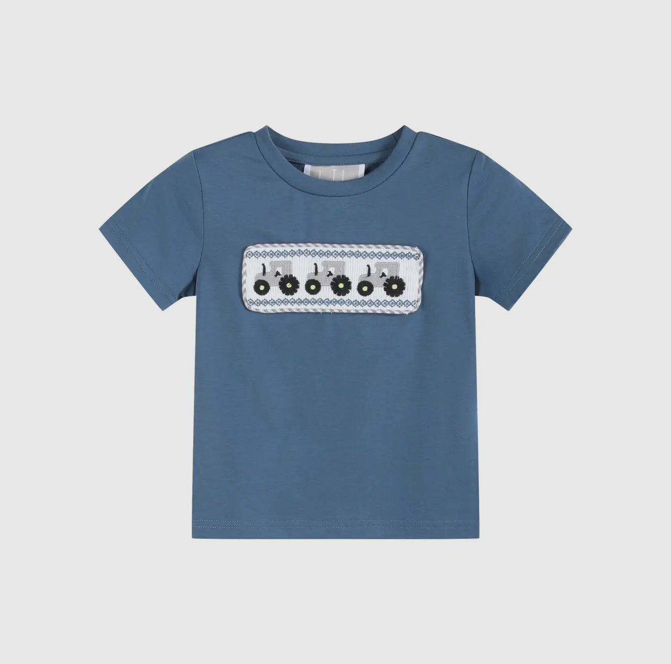 Blue Tractor Smocked Set