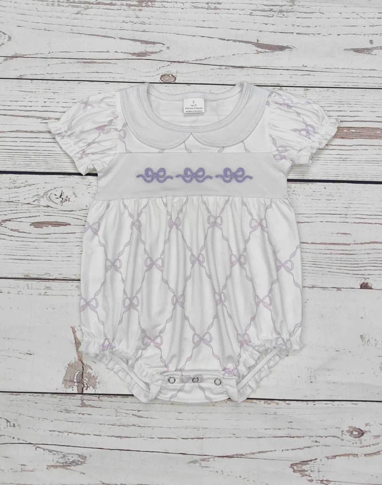 Purple Bow Appliqué Bubble