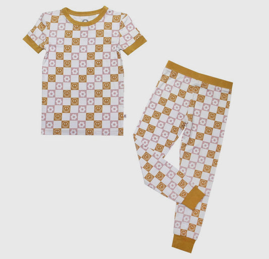 Happy Daze Bamboo Pajamas-Pink
