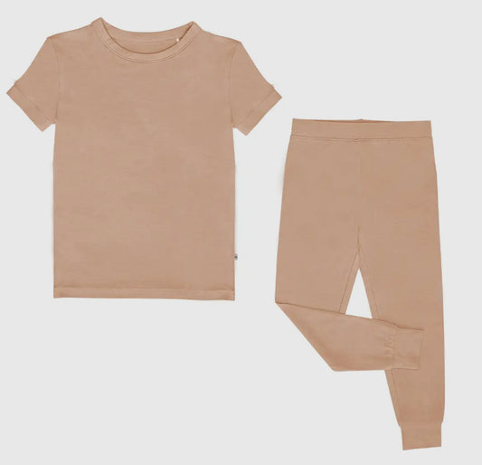 Dusty Rose Two-Piece Bamboo Short Sleeve Pajama Set