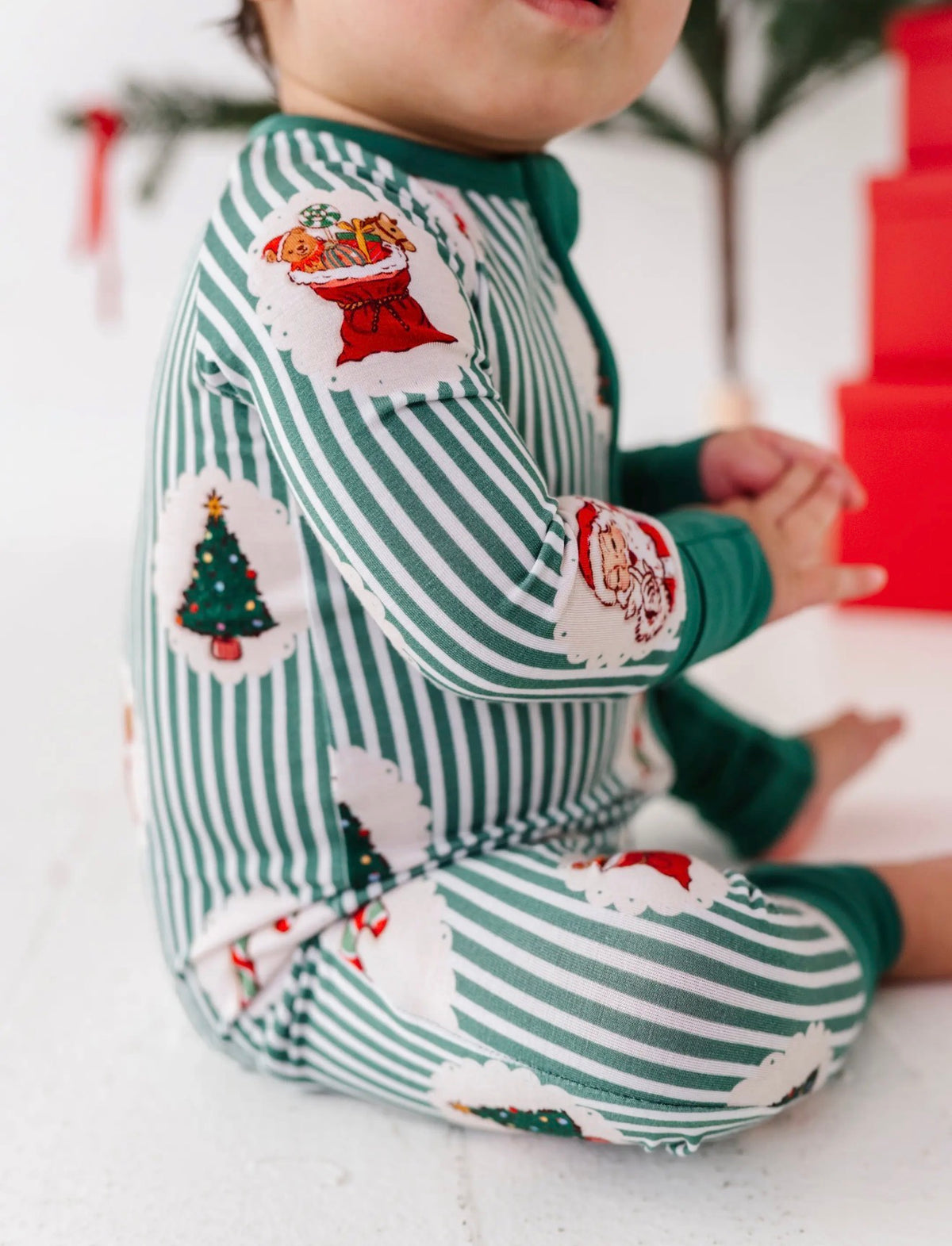 Christmas Classic Stripe Footie PJs