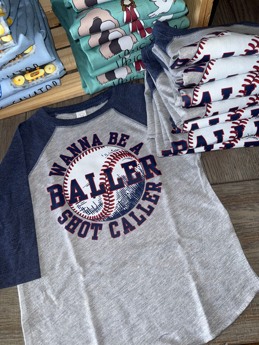 Wanna Be A Baller Raglan Shirt