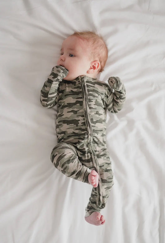 Camo Bamboo Zipper PJ Sleeper