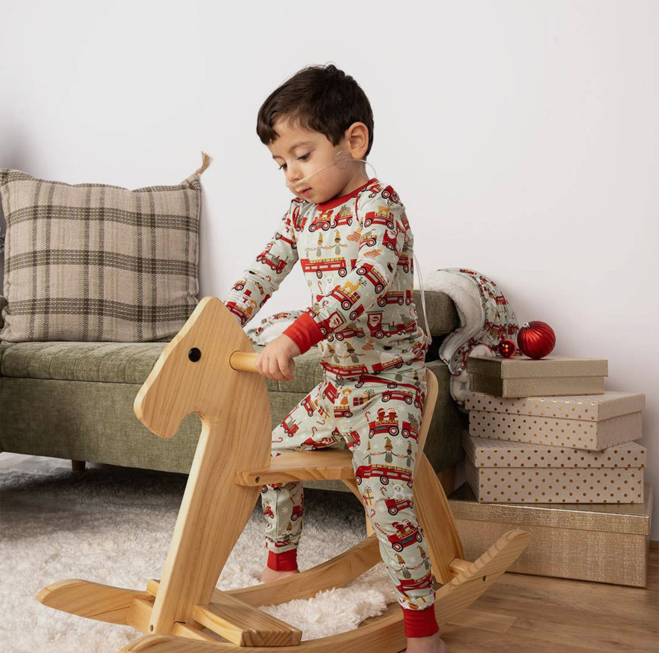 Christmas Train Two-Piece Bamboo Pajama Set