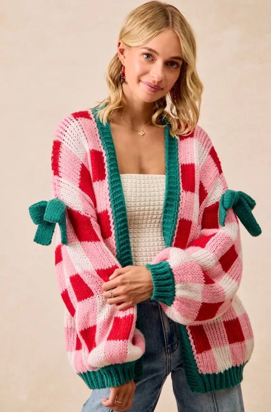 Christmas Bow Sweater Cardigan