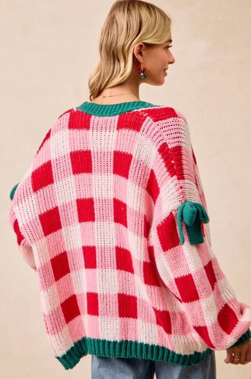 Christmas Bow Sweater Cardigan