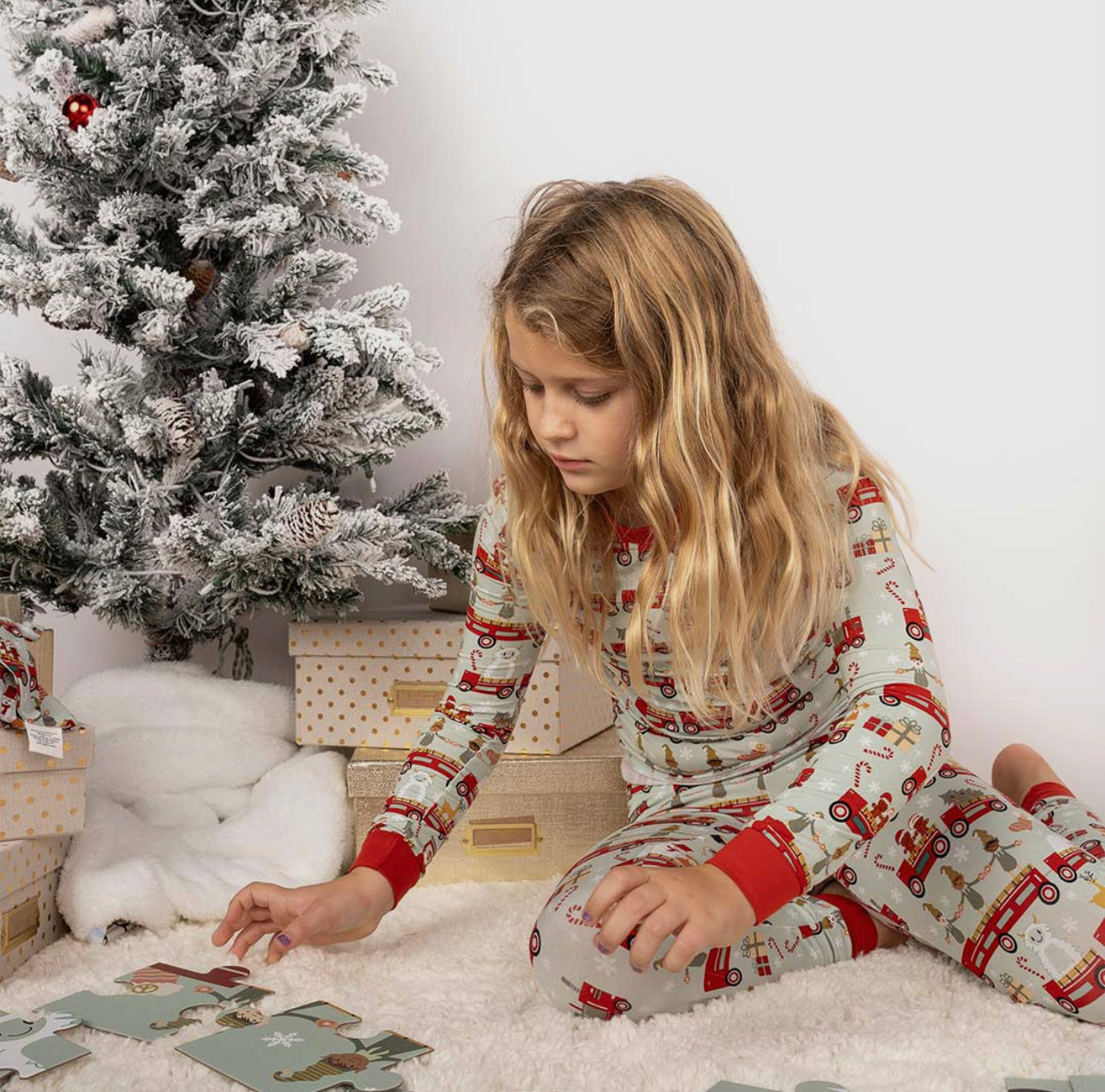 Christmas Train Two-Piece Bamboo Pajama Set