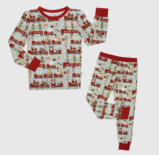 Christmas Train Two-Piece Bamboo Pajama Set