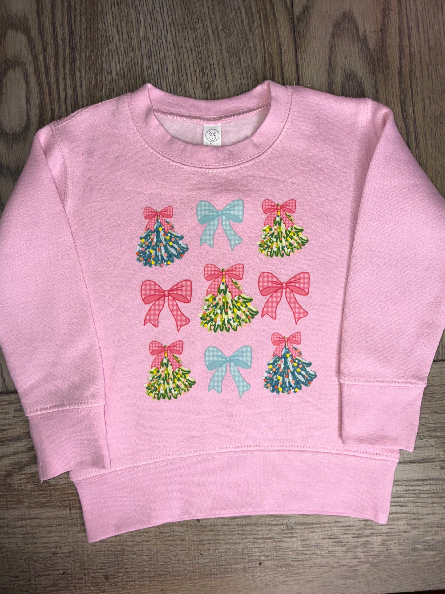 Pink Christmas Bow Sweatshirt