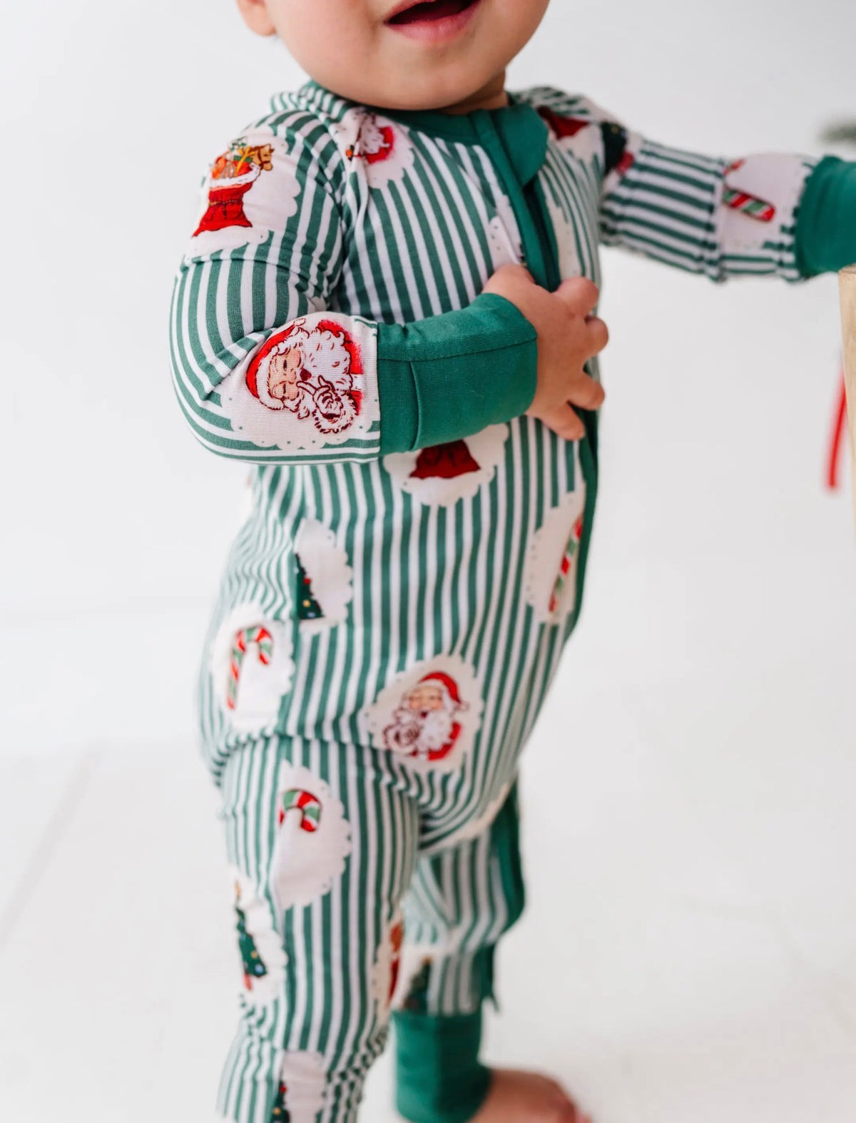Christmas Classic Stripe Footie PJs