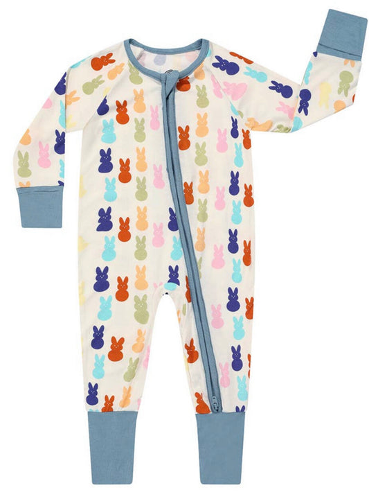 Peeps Easter Bunny Bamboo Footie Pajamas