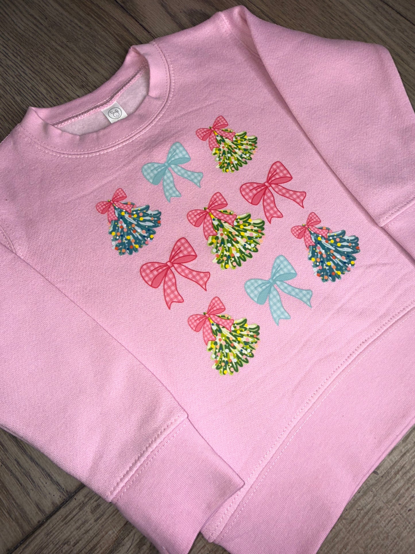 Pink Christmas Bow Sweatshirt