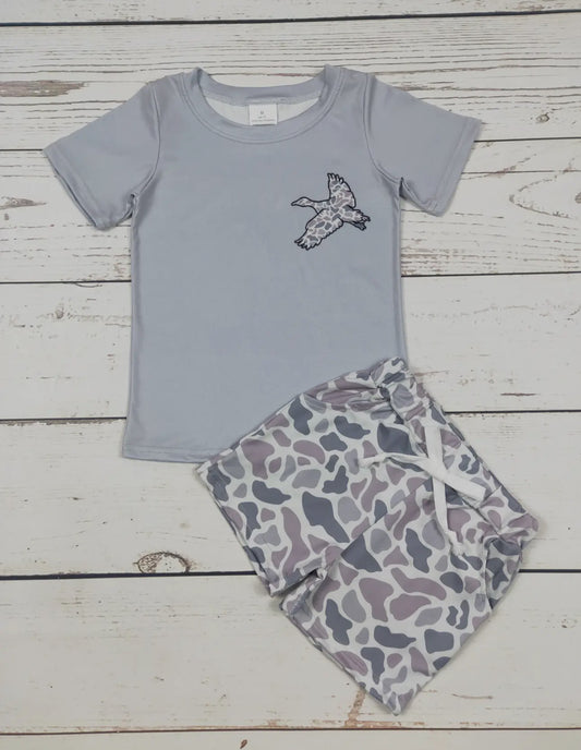 Duck Grey Camo Short Set