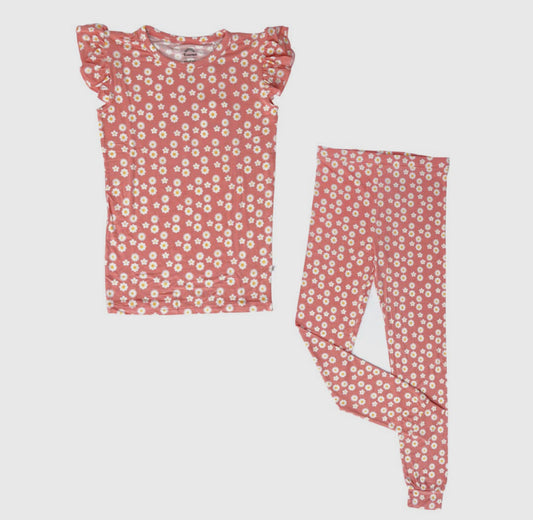 Rose Daisy Bamboo Two-Piece Pajama Set