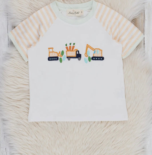 Striped Easter Construction Raglan Shirt