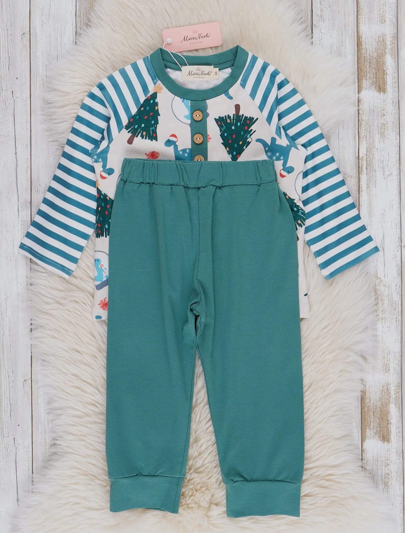 Dinosaurs and Evergreens Raglan Set