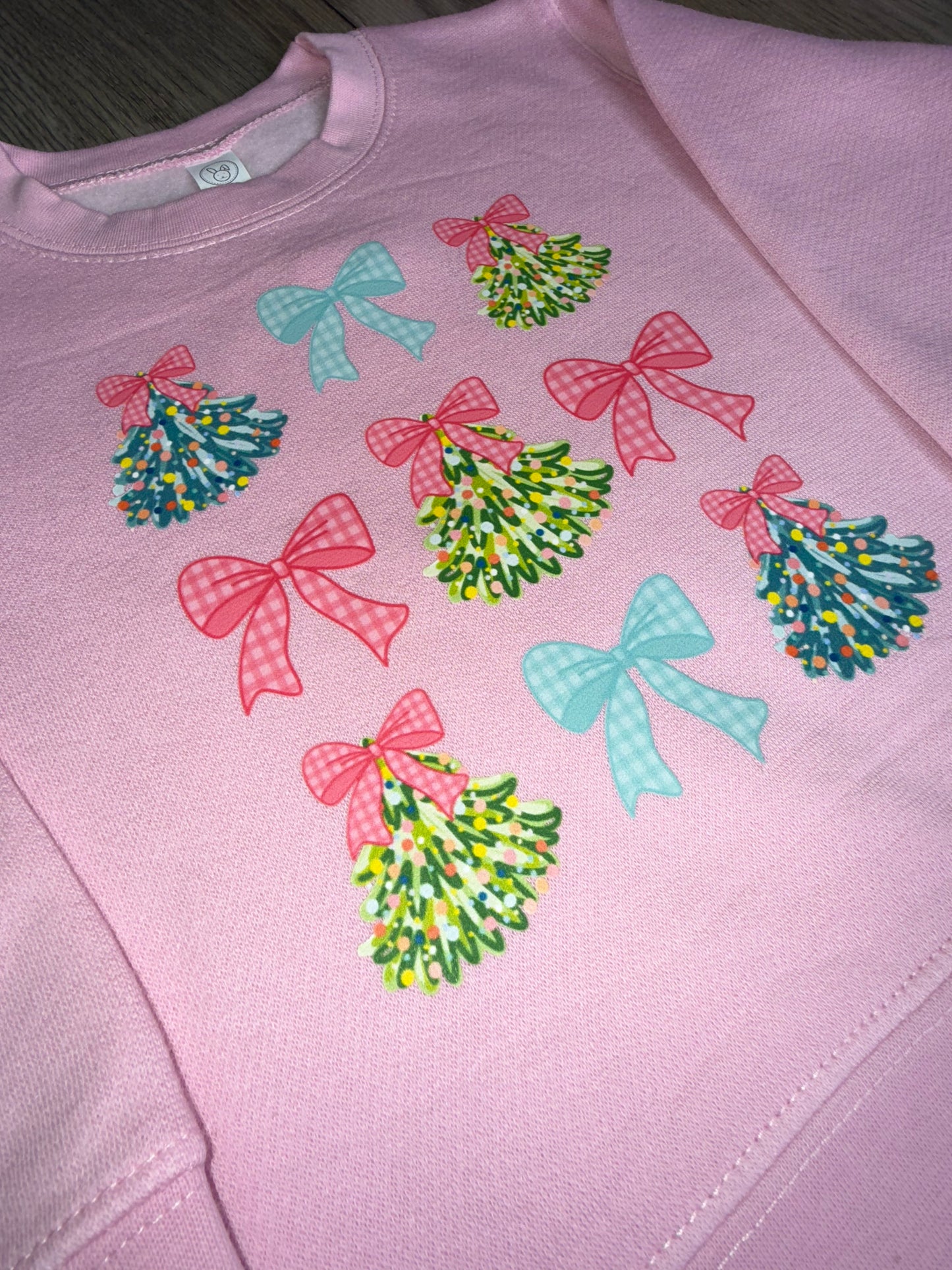 Pink Christmas Bow Sweatshirt