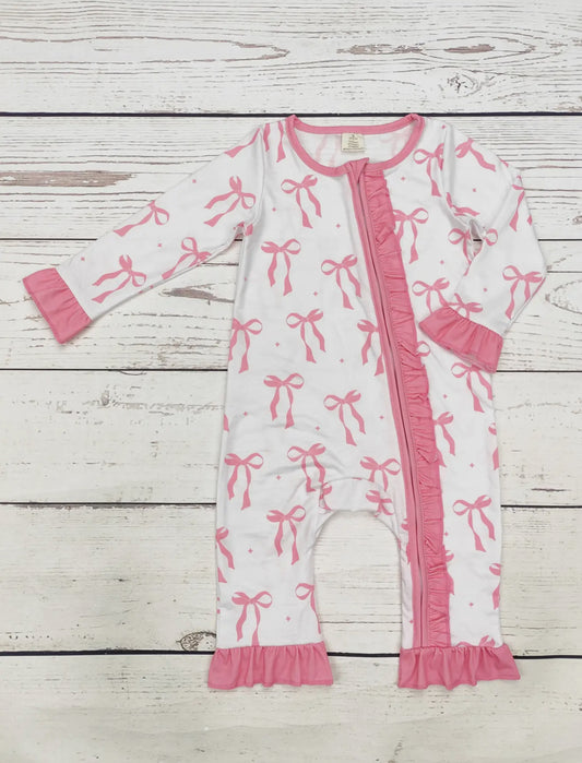 Pink Bow Romper