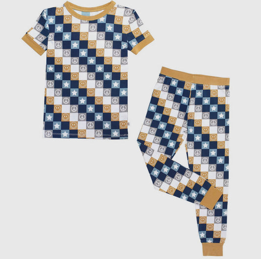 Happy Daze Bamboo Pajamas-Blue